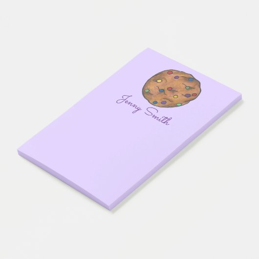 Lila Rainbow-Chip-Cookie Personalisierter Pfosten Post-it Klebezettel (angewinkelt)