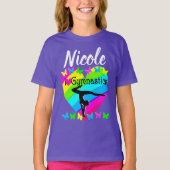 LILA RAINBOW I LIEBE GYMNASTICS-DESIGN T-Shirt (Vorderseite)
