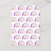 Lila Rainbow-Kinderdusche Buchungsanfrage Begleitkarte (Rückseite)