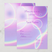 LILA RAINBOW-KREIS 16 . GEBURTSTAG-EINLADUNG EINLADUNG (Vorne/Hinten)