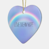 Lila Rainbow Liebe Dream Hope Personalisiert Keramik Ornament (Links)