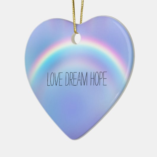 Lila Rainbow Liebe Dream Hope Personalisiert Keramik Ornament (Links)