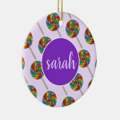 Lila Rainbow Lollipop Candy Sweet Lollies Keramik Ornament (Rechts)