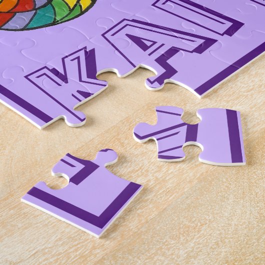 Lila Rainbow Lollipop Pop Candy Child Puzzle (Seite)