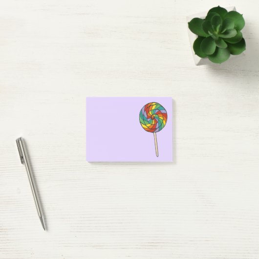 Lila Rainbow Lollipop Sweet Lolly Candy Pride Post-it Klebezettel (Büro)