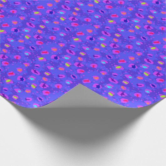 Lila Rainbow Neon Leopard-Papier Geschenkpapier (Ecke)