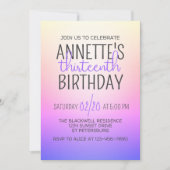 Lila Rainbow Ombre Einladung (Vorderseite)