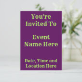 Lila Rainbow Remix Einladung (Stehend Vorderseite)