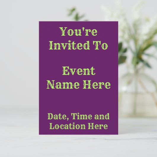 Lila Rainbow Remix Einladung (Stehend Vorderseite)