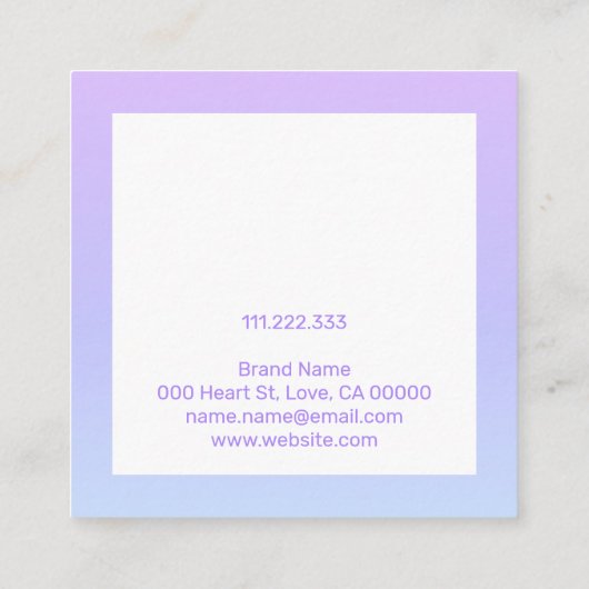 Lila Rainbow-Seifenblasen Ohrringe Display Quadratische Visitenkarte (Rückseite)