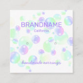 Lila Rainbow-Seifenblasen Ohrringe Display Quadratische Visitenkarte (Vorderseite)