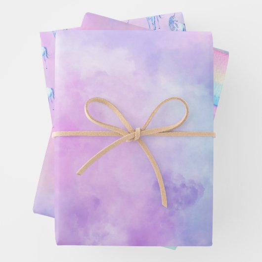 Lila Rainbow Unicorn Geschenkpapier Set (Beispiel)