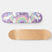 Lila Rainbow Unicorn Skateboard (Horizontal)