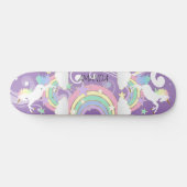 Lila Rainbow Unicorn Skateboard (Horizontal)