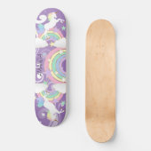 Lila Rainbow Unicorn Skateboard (Vorderseite)