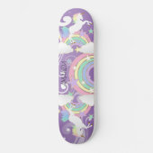 Lila Rainbow Unicorn Skateboard (Vorderseite)