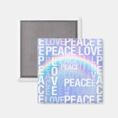 Lila Rainbow White Peace Liebe Magnet (Vorderseite/Rückseite)