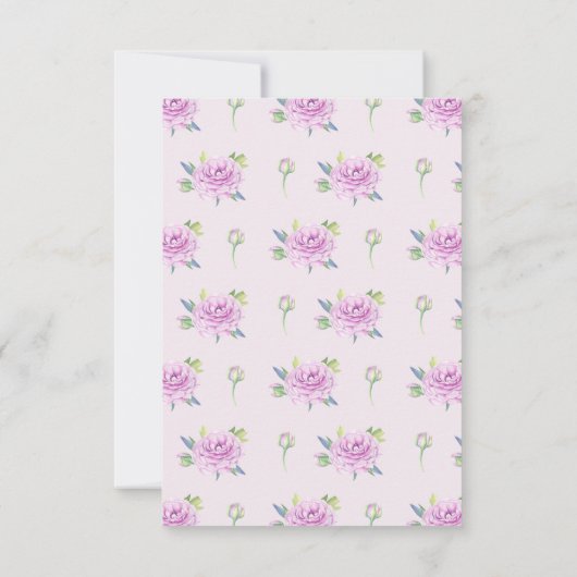 Lila Ranunculus Frühjahrskarten RSVP Karte (Rückseite)