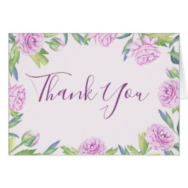 Lila Ranunculus Frühlingsfloral Dankeschein-Karte