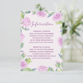 Lila Ranunculus Spring Wedding Information Cards Begleitkarte (Stehend Vorderseite)