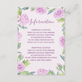 Lila Ranunculus Spring Wedding Information Cards Begleitkarte