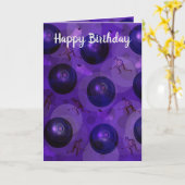 Lila Rasenschüsseln, Inspiriert Geburtstagskarte, Karte (Gelbe Blume)