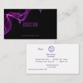 lila Rauch auf schwarzer Visitenkarte (Vorne/Hinten)