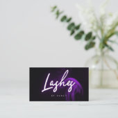 Lila Rauch Neon Lashes Visitenkarte (Stehend Vorderseite)
