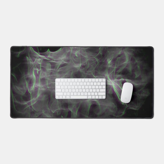 Lila Rauch und Flammen Abstrakte Kunstmatte Schreibtischunterlage (Tastatur & Maus)