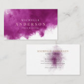 lila Raucheffekt Doppelmonogramm-Visitenkarte Visitenkarte (Vorne/Hinten)