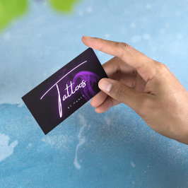 Lila Rauchneon Tattoos Visitenkarte