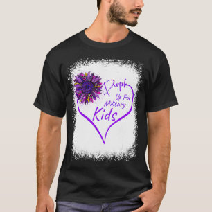 Lila rauf Militär Kind Herz Leopard Sonnenblume B T-Shirt