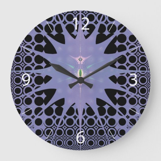 Lila Raum Große Wanduhr (Vorderseite)