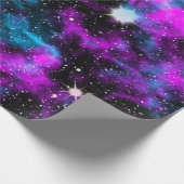Lila Raumgalaxie Kosmische Raumfahrtsterne Geschenkpapier (Ecke)