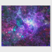 Lila Raumgalaxie Kosmischer Spacey Aquamarin Pink  Geschenkpapier (Flach)