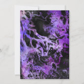 Lila Raumgalaxie mit Sternen Geburtstag Einladung (Rückseite)