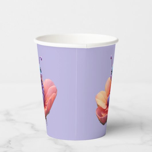 Lila Raupe Pappbecher (Rechts)