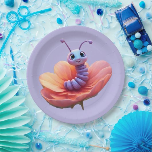 Lila Raupe Pappteller (Party)