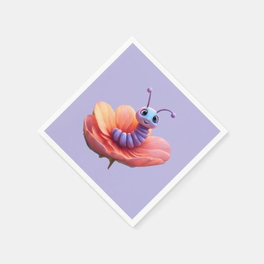 Lila Raupe Serviette (Ecke)