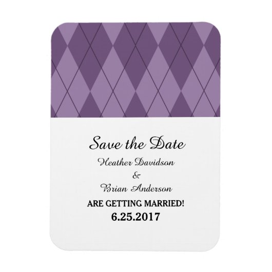Lila Raute Save the Date Flexi Magnet (Vertikal)
