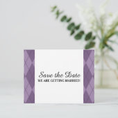 Lila Raute Save the Date Postkarte (Stehend Vorderseite)