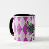Lila Rauten-Marienkäfer Tasse (Vorderseite Links)