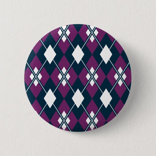 Lila Rauten-Muster-Knopf Button (Vorderseite)