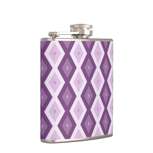 Lila Rautenmuster Flachmann (Rechts)