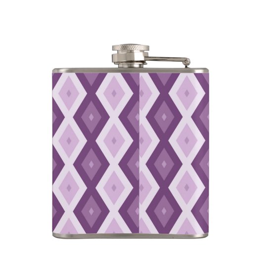 Lila Rautenmuster Flachmann (Rückseite)