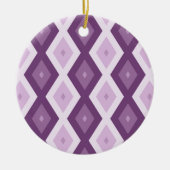 Lila Rautenmuster Keramik Ornament (Vorne)