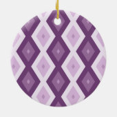 Lila Rautenmuster Keramik Ornament (Hinten)