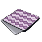 Lila Rautenmuster Laptopschutzhülle (Vorne Knopf)