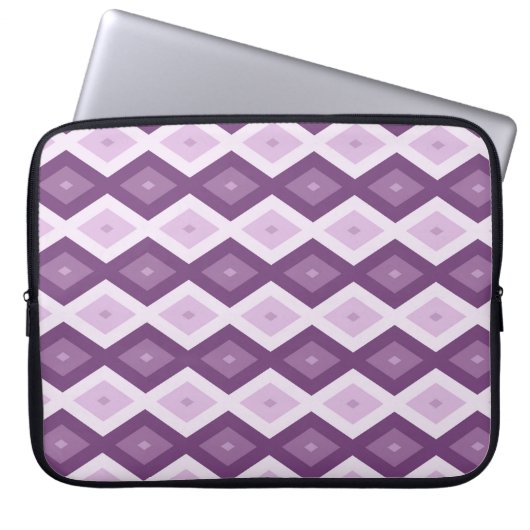 Lila Rautenmuster Laptopschutzhülle (Vorderseite)