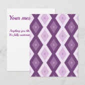 Lila Rautenmuster RSVP Karte (Vorne/Hinten)